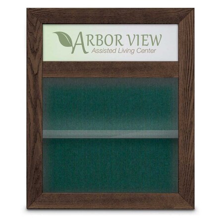 United Visual Products Outdoor Enclosed Combo Board, 42"x32", Bronze Frame/Grey & Dark Spruce UVCB4232ODBZ-GREY-DRKSPR